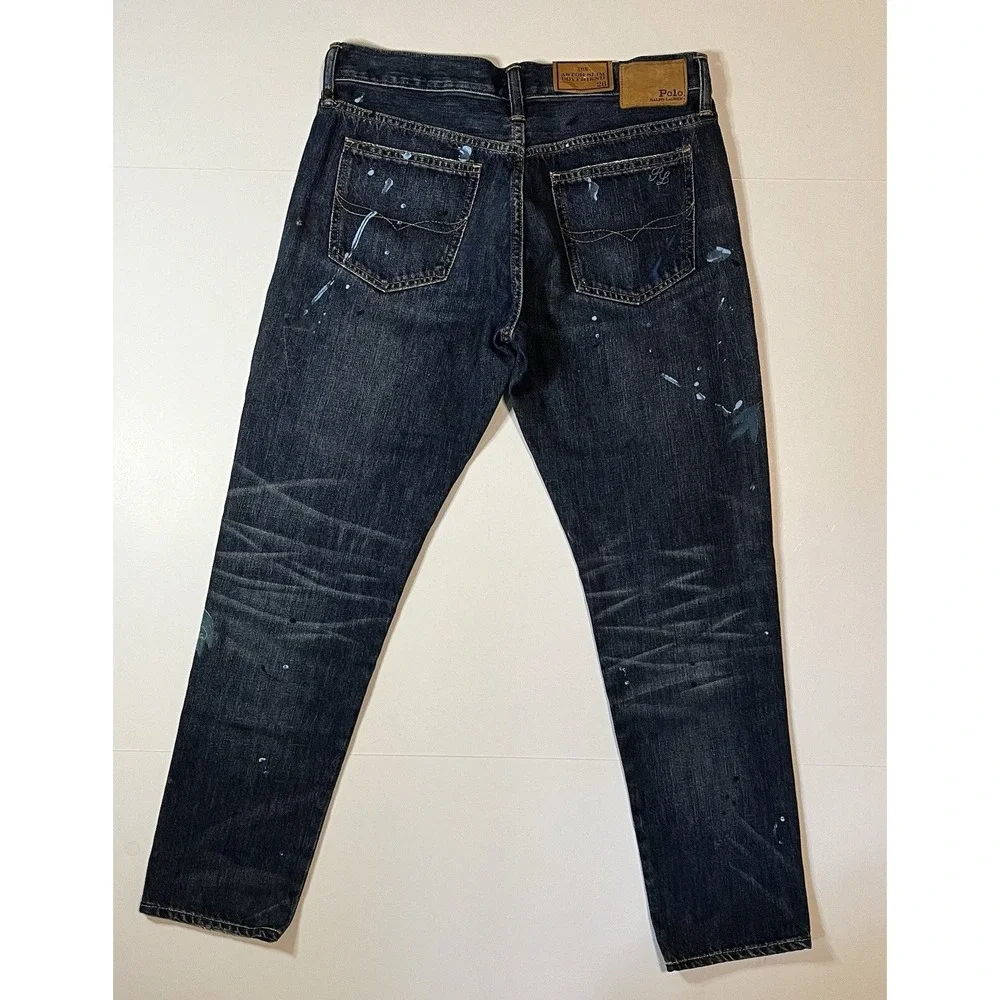 Polo Ralph Lauren Astor Slim Boyfriend Jeans Womens Size 28 Blue Crane Motif NWT - Picture 11 of 11